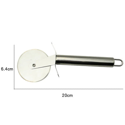 Stainless Steel Kitchen Pizza Cutter Wheel Server Tools Mooncake Shovel Waffle Cookies Dough Slicer Manual Pizza Cutter Wheel - Checkouts UK