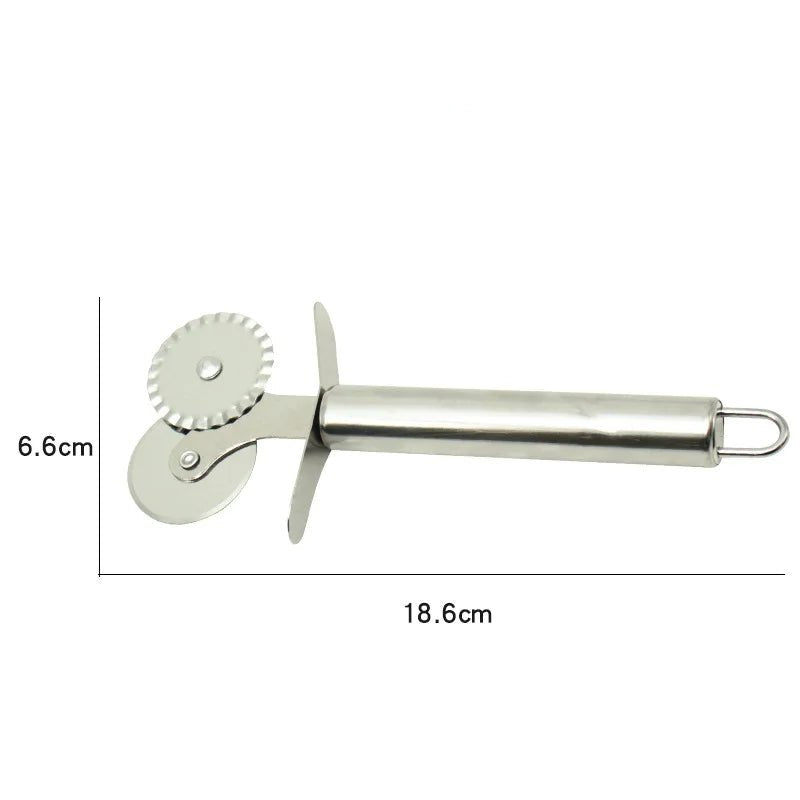 Stainless Steel Kitchen Pizza Cutter Wheel Server Tools Mooncake Shovel Waffle Cookies Dough Slicer Manual Pizza Cutter Wheel - Checkouts UK