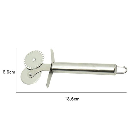Stainless Steel Kitchen Pizza Cutter Wheel Server Tools Mooncake Shovel Waffle Cookies Dough Slicer Manual Pizza Cutter Wheel - Checkouts UK