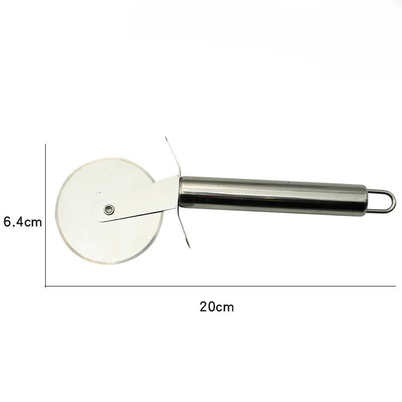 Stainless Steel Kitchen Pizza Cutter Wheel Server Tools Mooncake Shovel Waffle Cookies Dough Slicer Manual Pizza Cutter Wheel - Checkouts UK