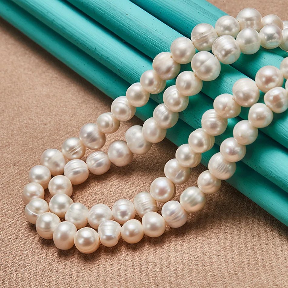 Sterling Silver Natural Freshwater Pearl Necklace For Women Wedding Party Fashion Charm Jewelry - Checkouts USA