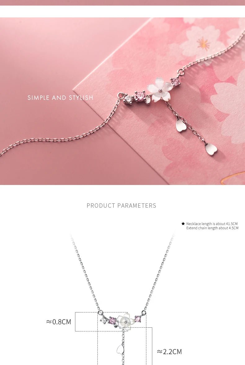 Sterling Silver Twinkling Zircon White Shell Flower Tassel Hearts Fashion Luxury Pendant for Wome Fine Jewelry - Checkouts USA