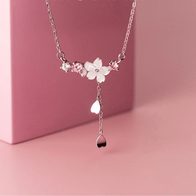 Sterling Silver Twinkling Zircon White Shell Flower Tassel Hearts Fashion Luxury Pendant for Wome Fine Jewelry - Checkouts USA