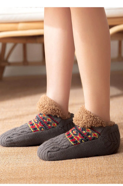 Super Warm Winter Non - slip Floor Socks Women Men Snow Socks Sleep Carpet Socks Slippers Socks Women Velvet Boot Unsiex Home Wear - Checkouts UK