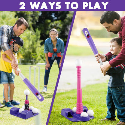T Ball Set Toys for Kids, Kids Baseball Tee for Boys, Auto Ball Launcher, Indoor Outdoor Outside Sports Tee Ball Set Toys Gifts - Checkouts USA