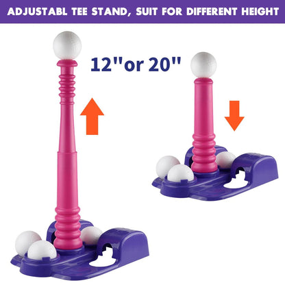 T Ball Set Toys for Kids, Kids Baseball Tee for Boys, Auto Ball Launcher, Indoor Outdoor Outside Sports Tee Ball Set Toys Gifts - Checkouts USA