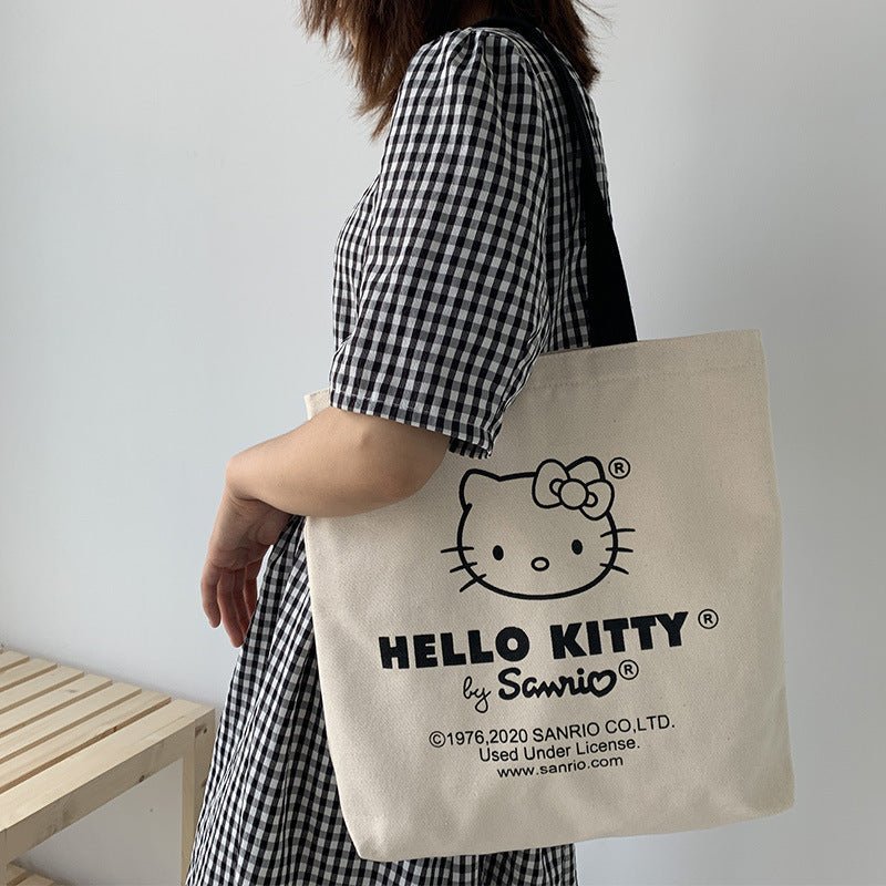Tote Bag hello kitty Aesthetic Personalized Custom Reusable Grocery Bags Shopping Shoulder Bag cute travel tote bag - Checkouts UK