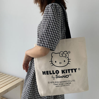 Tote Bag hello kitty Aesthetic Personalized Custom Reusable Grocery Bags Shopping Shoulder Bag cute travel tote bag - Checkouts UK