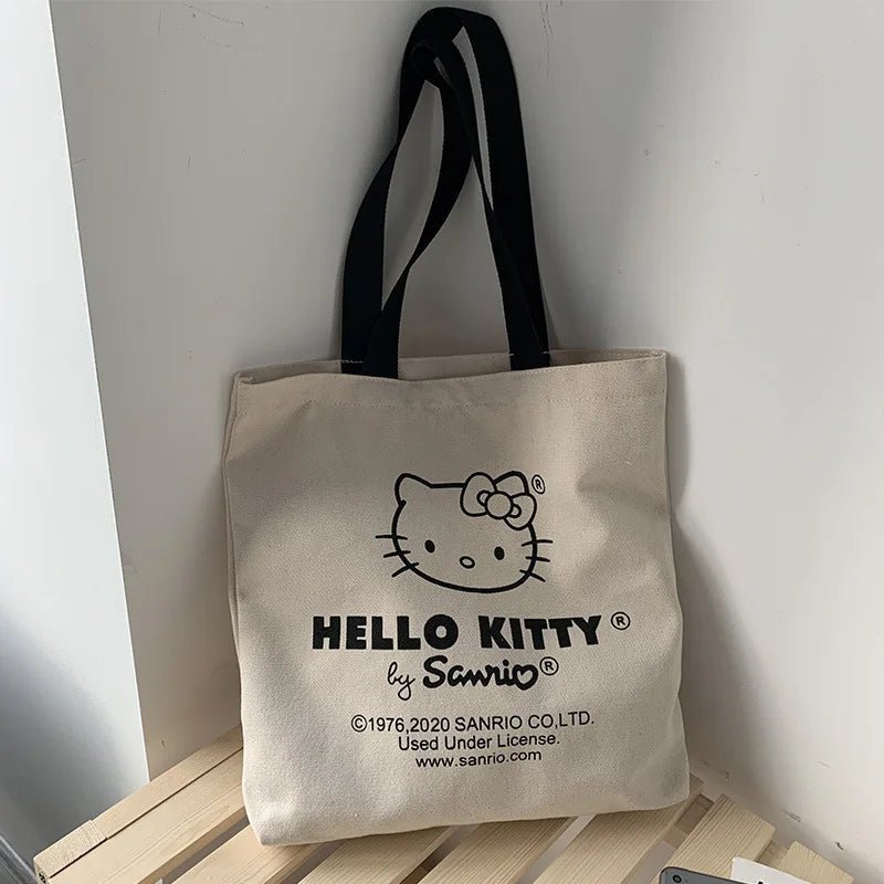 Tote Bag hello kitty Aesthetic Personalized Custom Reusable Grocery Bags Shopping Shoulder Bag cute travel tote bag - Checkouts UK