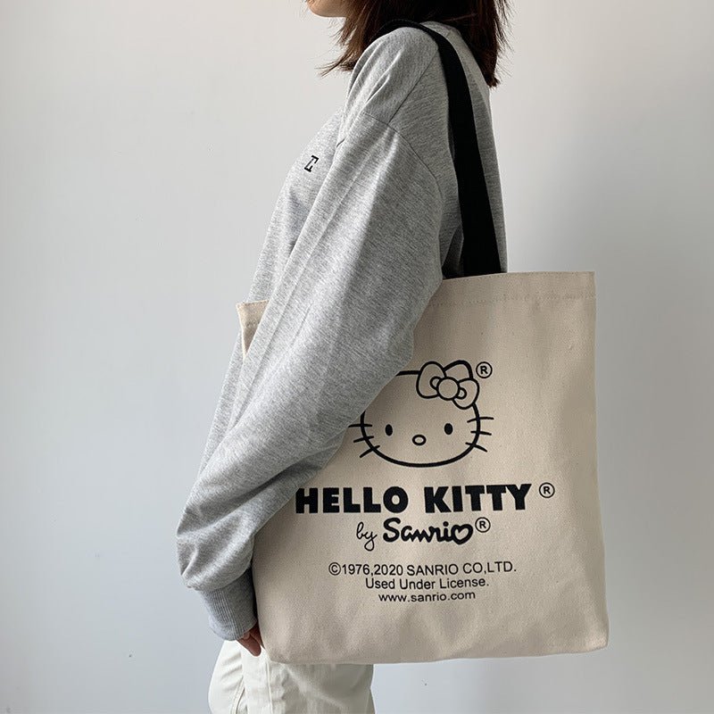 Tote Bag hello kitty Aesthetic Personalized Custom Reusable Grocery Bags Shopping Shoulder Bag cute travel tote bag - Checkouts UK