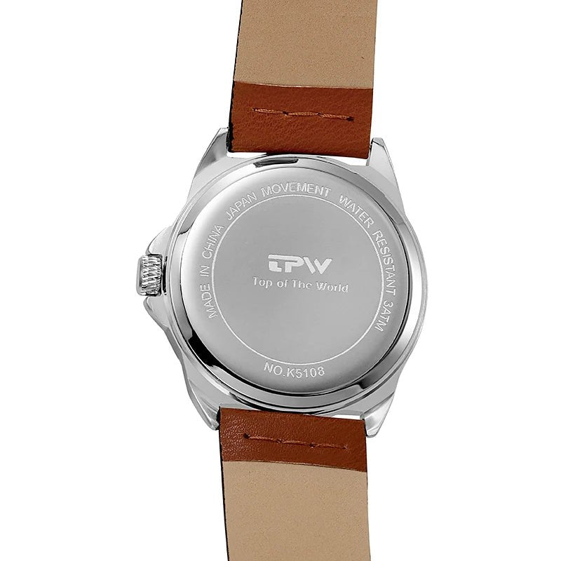TPW Classic Field Watch Fabric Strap Stitched Leather Band 42mm - Checkouts USA