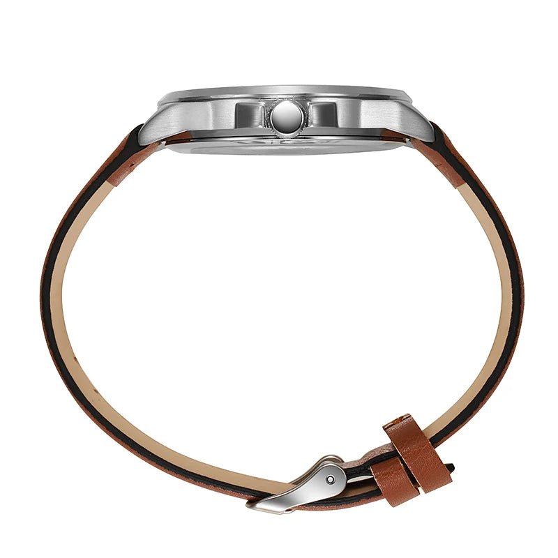 TPW Classic Field Watch Fabric Strap Stitched Leather Band 42mm - Checkouts USA