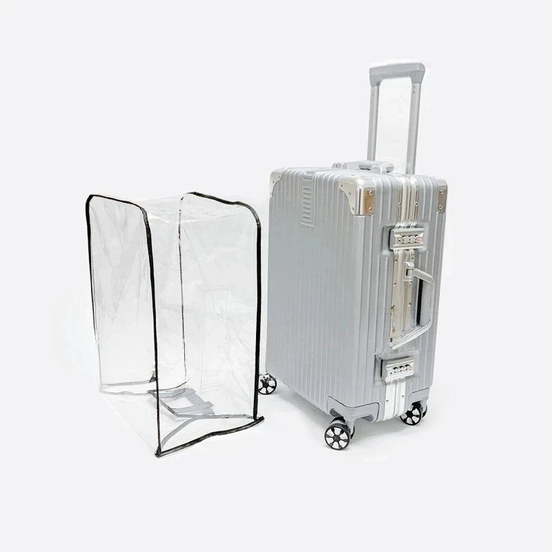 Transparent PVC Luggage Cover for Cross - border Travel, Suitcase Protective Sleeve with Handle, Dustproof Sports Design - Checkouts UK