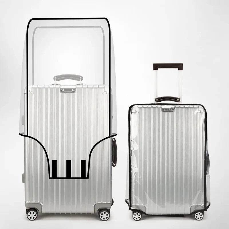 Transparent PVC Luggage Cover for Cross - border Travel, Suitcase Protective Sleeve with Handle, Dustproof Sports Design - Checkouts UK