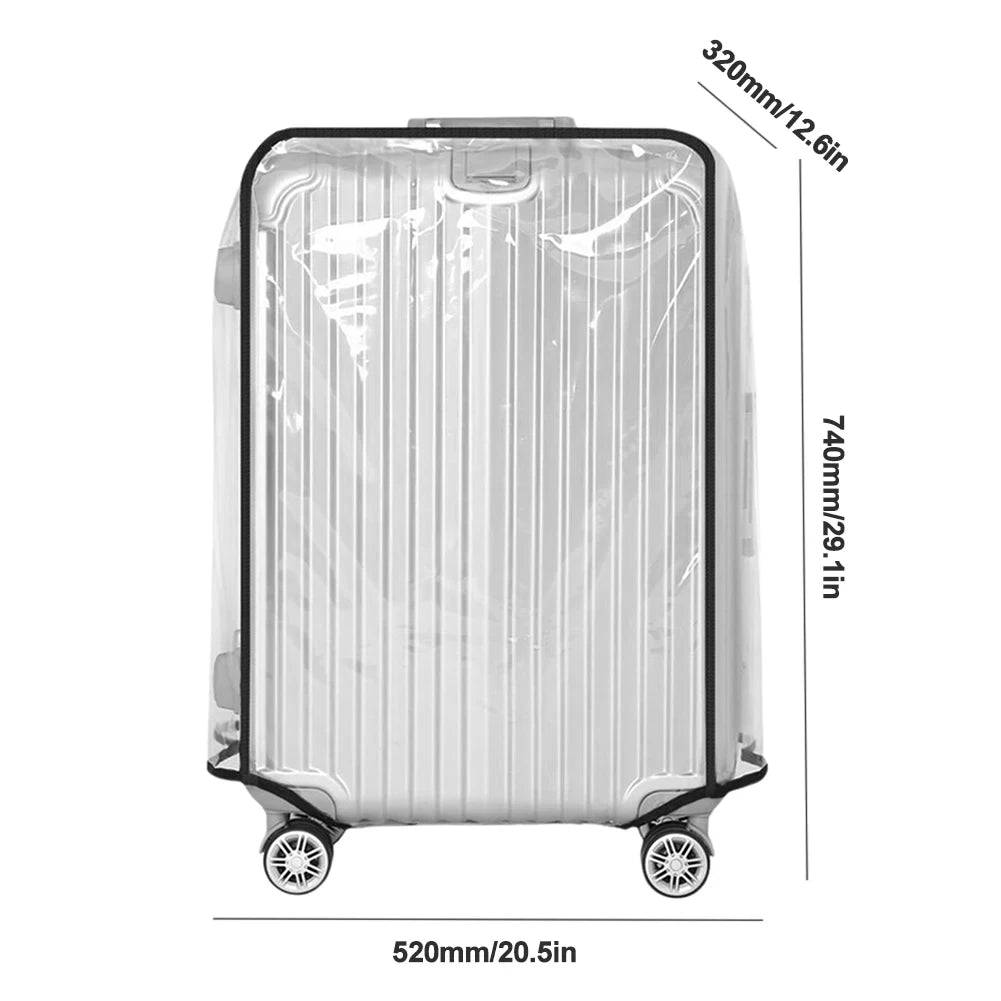 Transparent PVC Luggage Cover for Cross - border Travel, Suitcase Protective Sleeve with Handle, Dustproof Sports Design - Checkouts UK