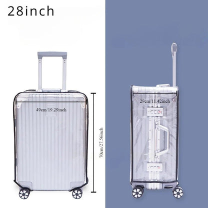 Transparent PVC Luggage Cover for Cross - border Travel, Suitcase Protective Sleeve with Handle, Dustproof Sports Design - Checkouts UK