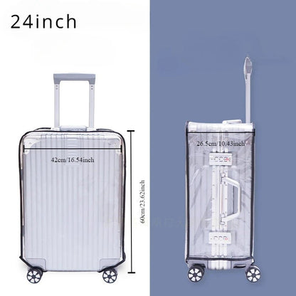 Transparent PVC Luggage Cover for Cross - border Travel, Suitcase Protective Sleeve with Handle, Dustproof Sports Design - Checkouts UK