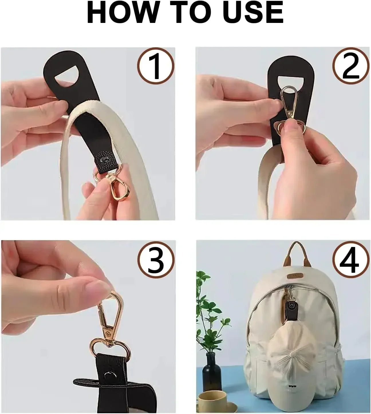 Travel Hat Clip Leather Simple Golf Baseball Hat Clip Summer Hat Strap Towel Glove Storage Wallet Buckle Hands - free Latch Clip - Checkouts UK