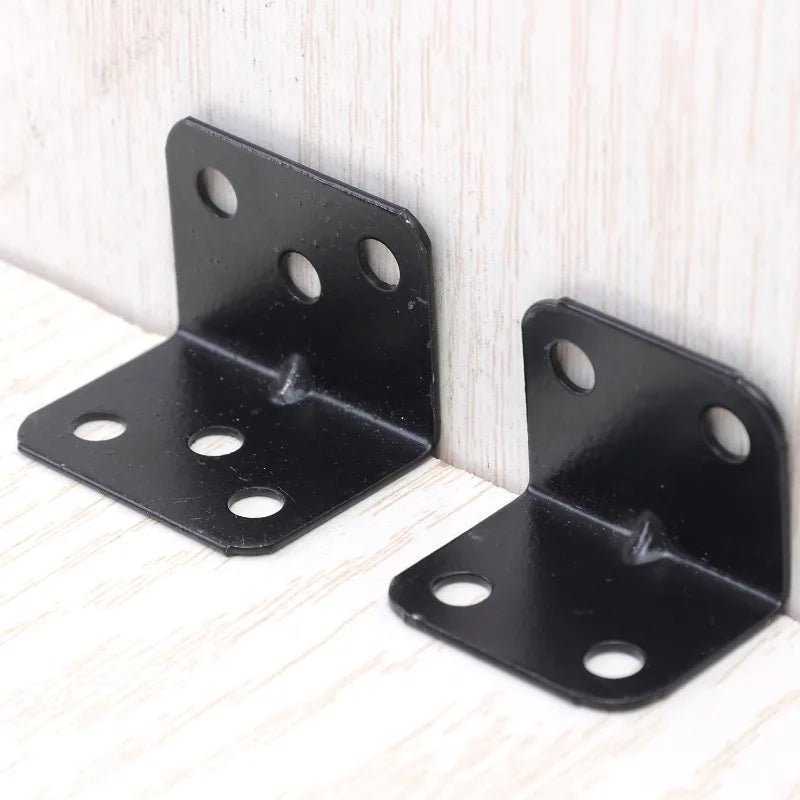 Universal Stainless Steel Corner Brackets 90 Degree Right Angle Fixed Bracket Wood Bedframe Cabinet Furniture Hardware Connector - Checkouts USA
