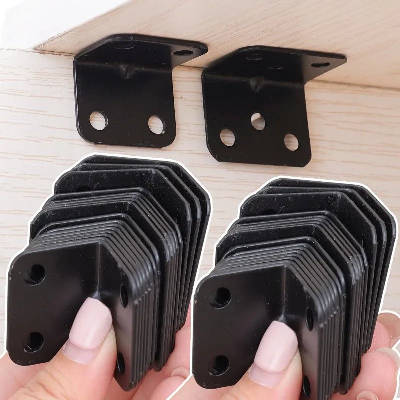 Universal Stainless Steel Corner Brackets 90 Degree Right Angle Fixed Bracket Wood Bedframe Cabinet Furniture Hardware Connector - Checkouts USA