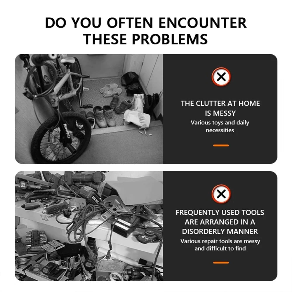 Upgraded 16 Packs Garage Hooks Double Heavy Duty, Garage Storage Hooks, Wall Mount Garage Organization Equipment(Orange) - Checkouts USA