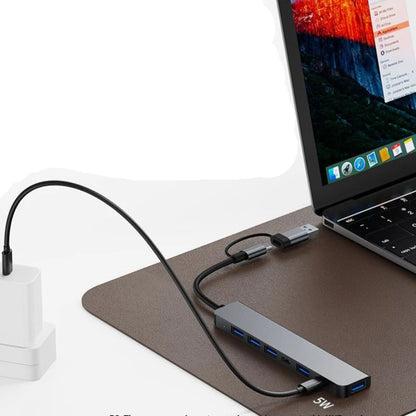 USB C Hub USB Hub 3.0, Aluminum 7 in 1 USB Extender, USB Splitter with USB 3.0, 4 X USB 2.0 and 2 USB C Ports USB Distributor - Checkouts UK