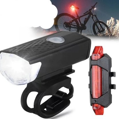 USB Rechargeable Bike Light Set Front Light with Taillight Easy to Install 3 Modes Bicycle Accessories for the Bicycle - Checkouts UK