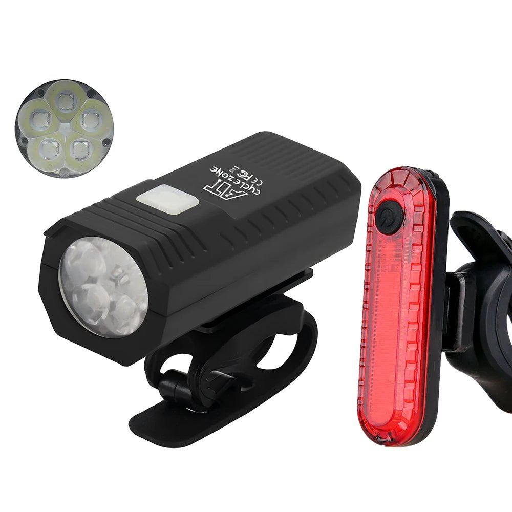 USB Rechargeable Bike Light Set Front Light with Taillight Easy to Install 3 Modes Bicycle Accessories for the Bicycle - Checkouts UK