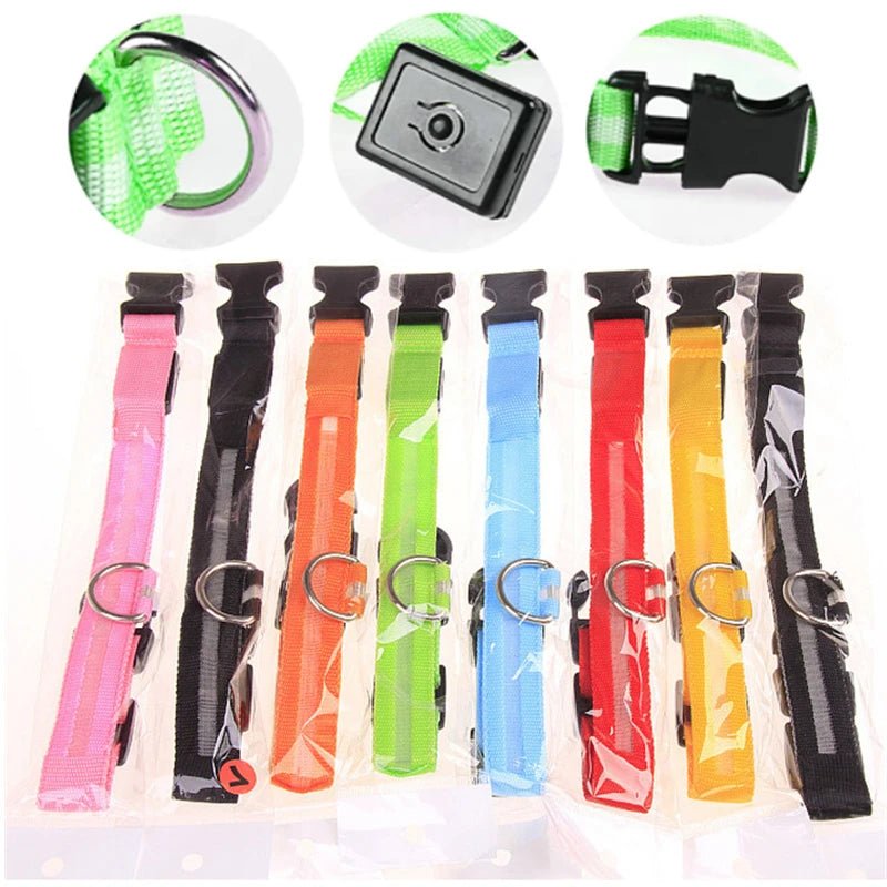 USB Rechargeable Luminous Collar Adjustable Led Glowing Dog Collar for Large Small Dogs Cat Night Light Collar Pet Safety Harnes - Checkouts UK