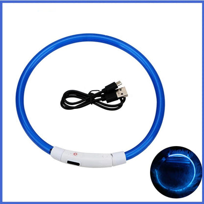USB Rechargeable Luminous Collar Adjustable Led Glowing Dog Collar for Large Small Dogs Cat Night Light Collar Pet Safety Harnes - Checkouts UK