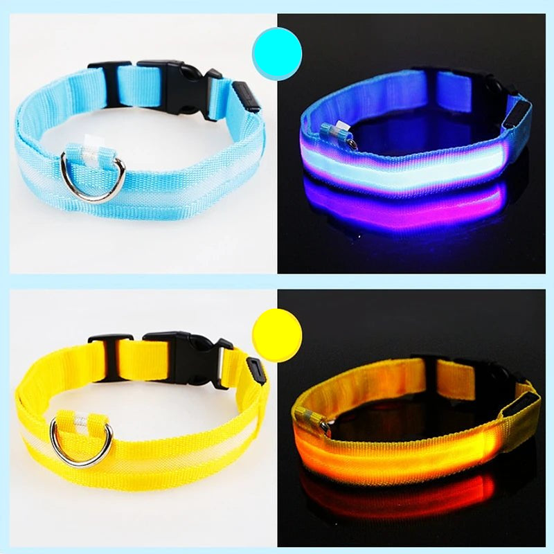 USB Rechargeable Luminous Collar Adjustable Led Glowing Dog Collar for Large Small Dogs Cat Night Light Collar Pet Safety Harnes - Checkouts UK
