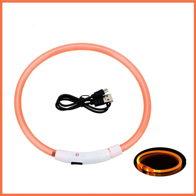 USB Rechargeable Luminous Collar Adjustable Led Glowing Dog Collar for Large Small Dogs Cat Night Light Collar Pet Safety Harnes - Checkouts UK