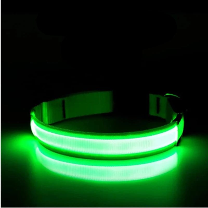 USB Rechargeable Luminous Collar Adjustable Led Glowing Dog Collar for Large Small Dogs Cat Night Light Collar Pet Safety Harnes - Checkouts UK