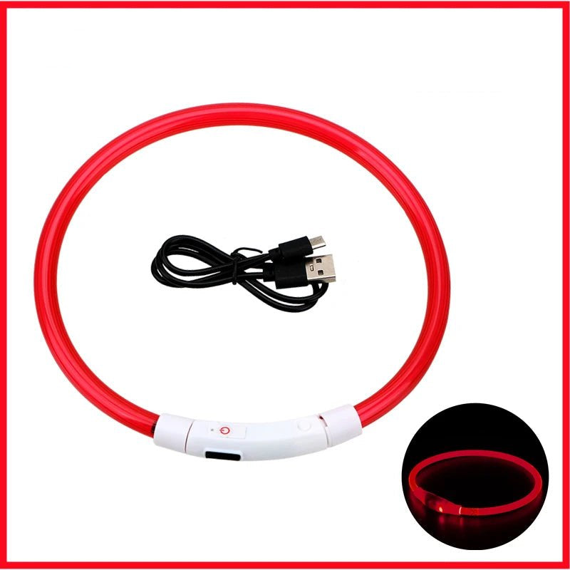USB Rechargeable Luminous Collar Adjustable Led Glowing Dog Collar for Large Small Dogs Cat Night Light Collar Pet Safety Harnes - Checkouts UK
