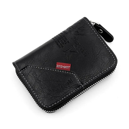 Vintage Style Compact PU Leather Wallet - Multiple Card Slots, Portable Credit Card Holder - Checkouts UK