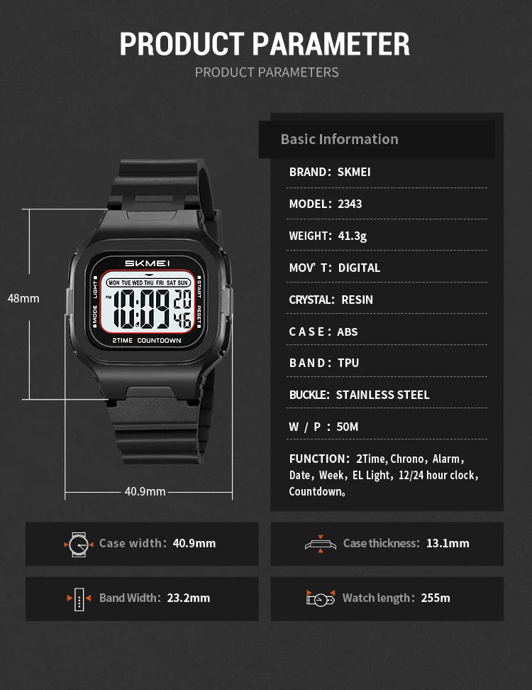 Waterproof Clock Electronic Watches Chrono Students Military Watch Sports Digital Wristwatches For Men Women Reloj Hombre - Checkouts USA