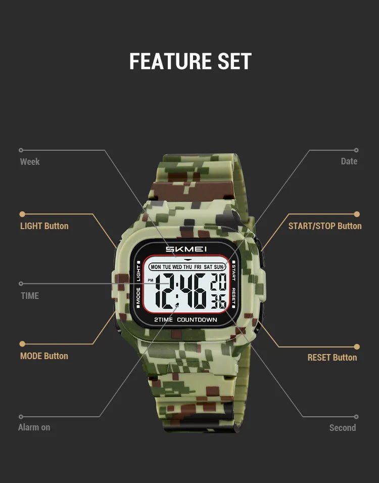 Waterproof Clock Electronic Watches Chrono Students Military Watch Sports Digital Wristwatches For Men Women Reloj Hombre - Checkouts USA