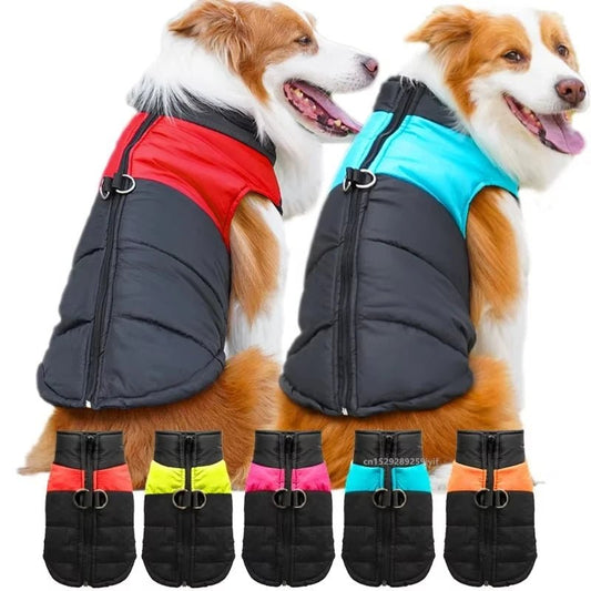 Waterproof Warm Dog Clothes Pet Coat Winter Vest Padded Zipper Jacket Dog Clothing for Small Medium Big Dogs Outfit - Checkouts UK