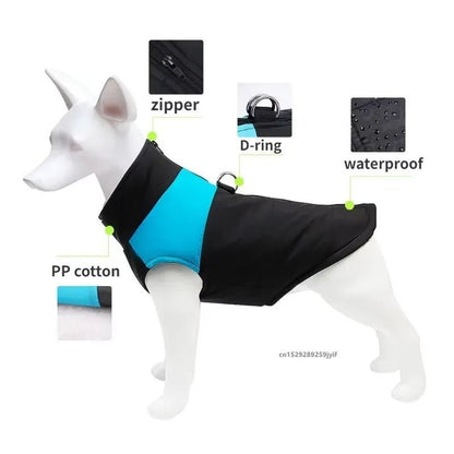 Waterproof Warm Dog Clothes Pet Coat Winter Vest Padded Zipper Jacket Dog Clothing for Small Medium Big Dogs Outfit - Checkouts UK