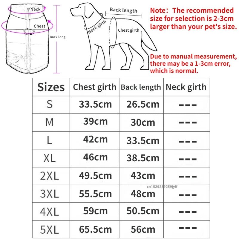 Waterproof Warm Dog Clothes Pet Coat Winter Vest Padded Zipper Jacket Dog Clothing for Small Medium Big Dogs Outfit - Checkouts UK