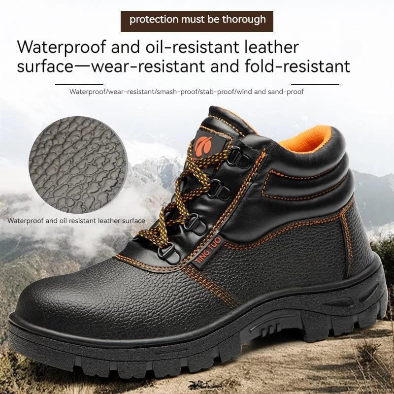 Wear - resisting Men Work Safety Boots Anti - smash Anti - puncture Work Sneakers Waterproof Boots Indestructible Protective Work Boot - Checkouts USA