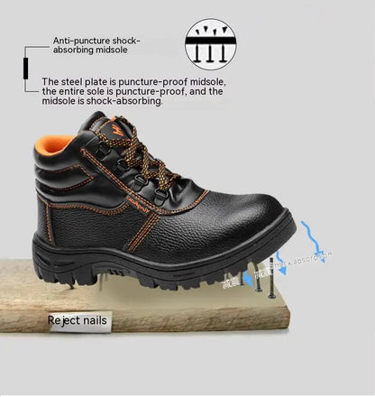 Wear - resisting Men Work Safety Boots Anti - smash Anti - puncture Work Sneakers Waterproof Boots Indestructible Protective Work Boot - Checkouts USA