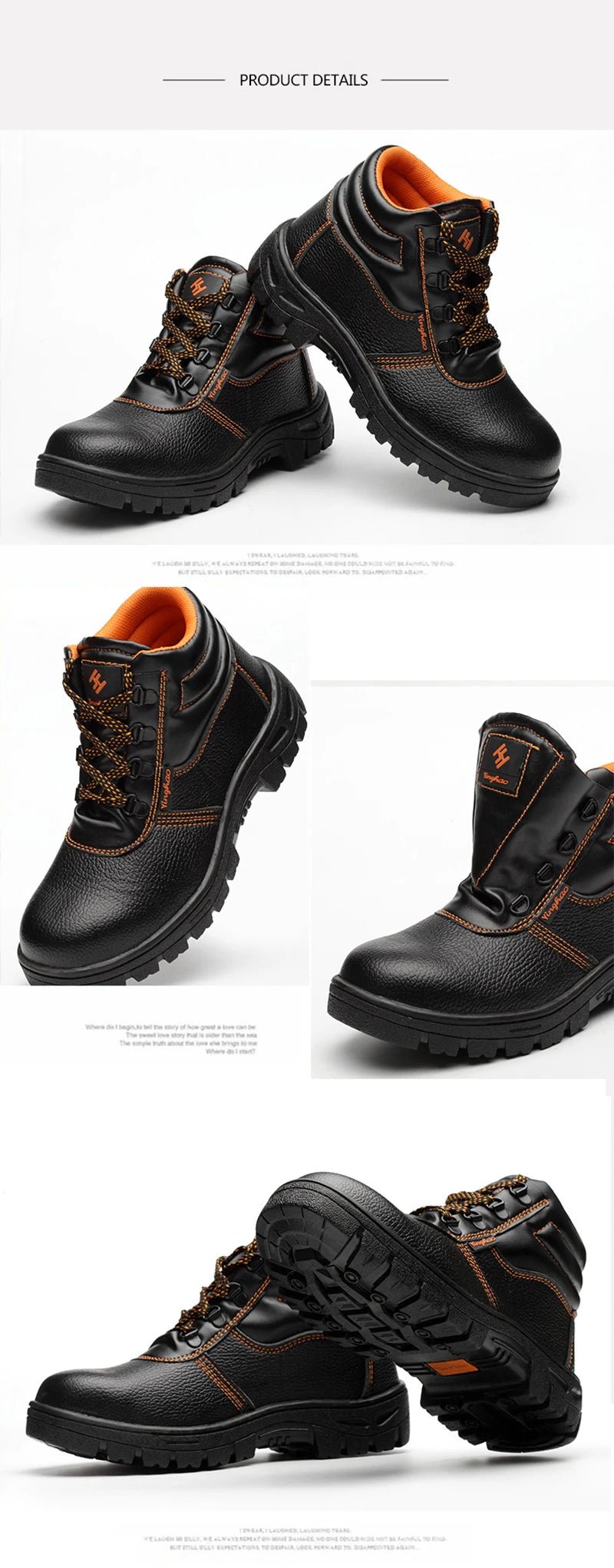 Wear - resisting Men Work Safety Boots Anti - smash Anti - puncture Work Sneakers Waterproof Boots Indestructible Protective Work Boot - Checkouts USA