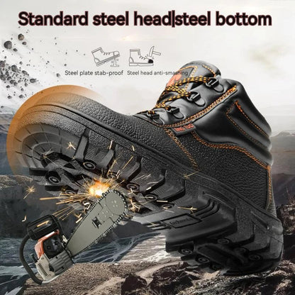 Wear - resisting Men Work Safety Boots Anti - smash Anti - puncture Work Sneakers Waterproof Boots Indestructible Protective Work Boot - Checkouts USA