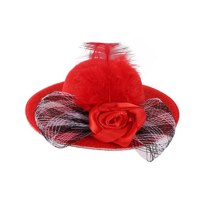 Wholesale Bulk 1 Pc Pet Hen Decorative Hat Velvet Large Silk Flower Topper Hamster Lizard Hat Adjustable Parrot Topper Pet Fashion Clothing - Furbury