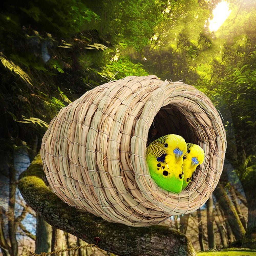 Wholesale Bulk 1pc Natural Handmade Straw Bird Nest Pigeon House Parrot Nest Warm Pet Bedroom Courtyard Small Animal Bird Cages - Furbury