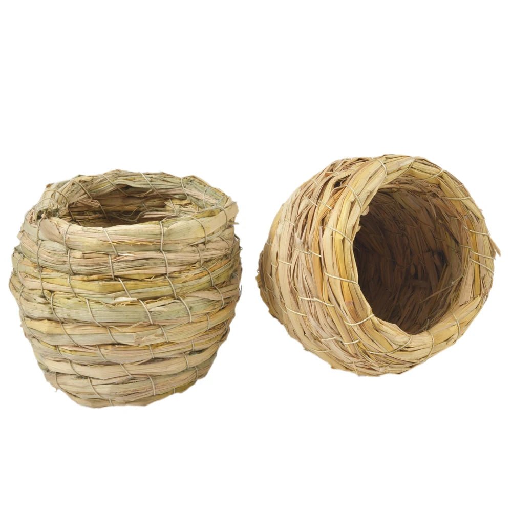 Wholesale Bulk 1pc Natural Handmade Straw Bird Nest Pigeon House Parrot Nest Warm Pet Bedroom Courtyard Small Animal Bird Cages - Furbury