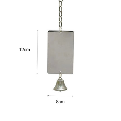 Wholesale Bulk 1Pc Parrot Bird Parakeet Hanging Mirror Bell Play Toy Cage Decoration Pet Supplies - Furbury