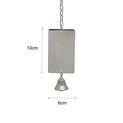 Wholesale Bulk 1Pc Parrot Bird Parakeet Hanging Mirror Bell Play Toy Cage Decoration Pet Supplies - Furbury