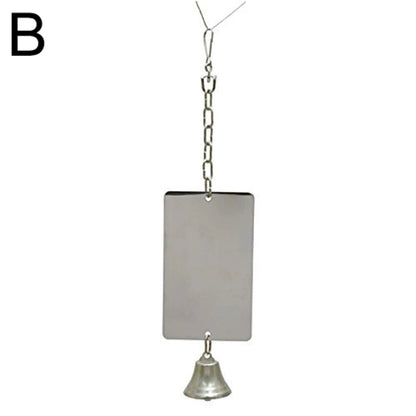 Wholesale Bulk 1Pc Parrot Bird Parakeet Hanging Mirror Bell Play Toy Cage Decoration Pet Supplies - Furbury